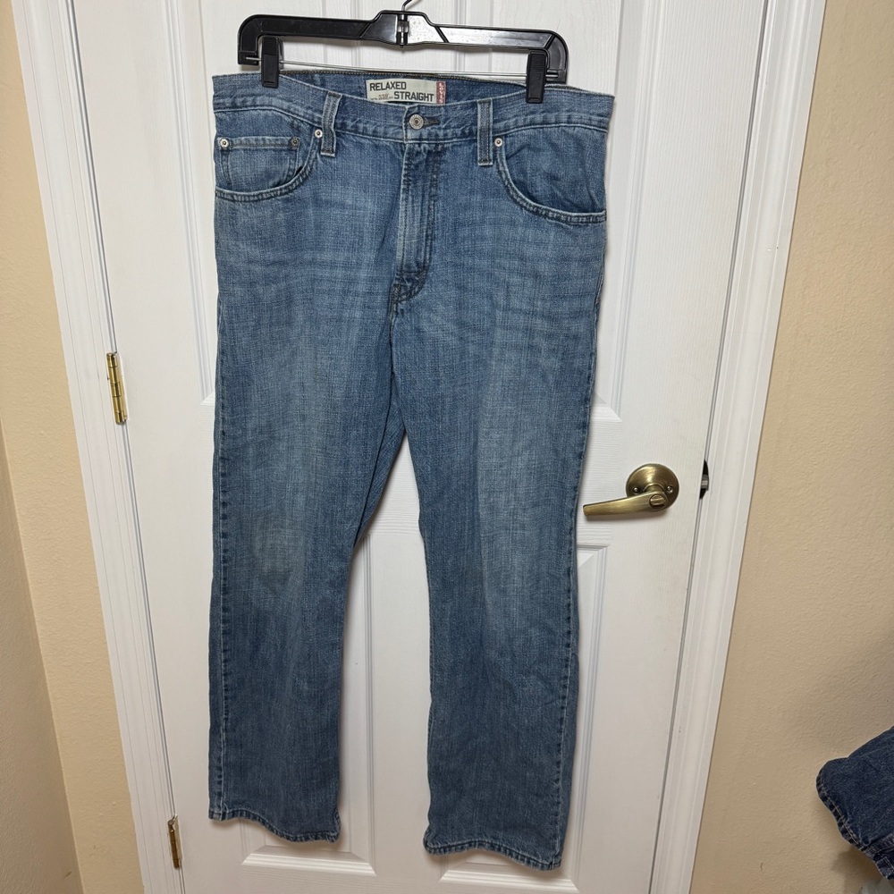 Men’s Levi’s 559 relaxed straight jeans medium blue wash 34x32 100% cotton